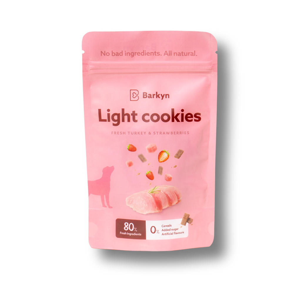 Bolachas light de carne fresca e morango